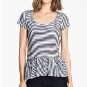 Splendid peplum stripped top
